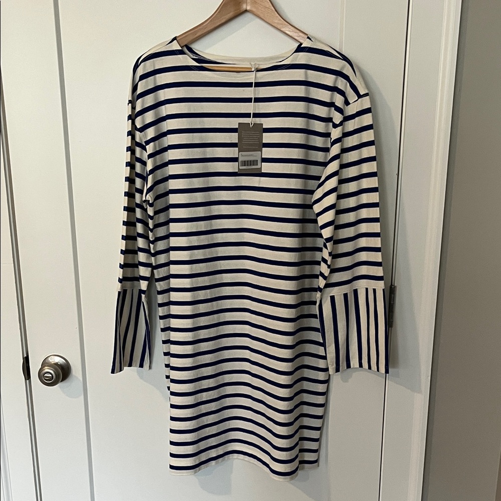 Striped Navy and White Dress